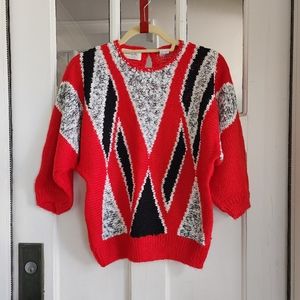Rare Vintage Margules 80's Red Sweater, Sz L